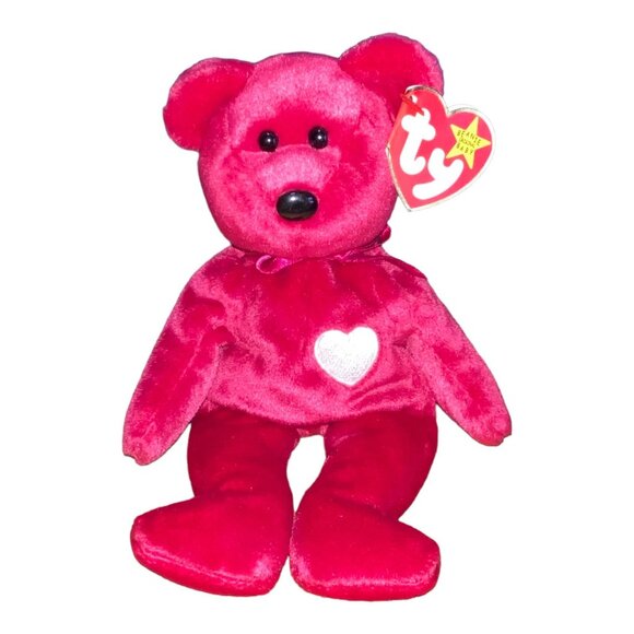 Ty Beanie Baby Valentina 1998 Bear Plush With Heart Embroidered Chest & Tags - Picture 1 of 9